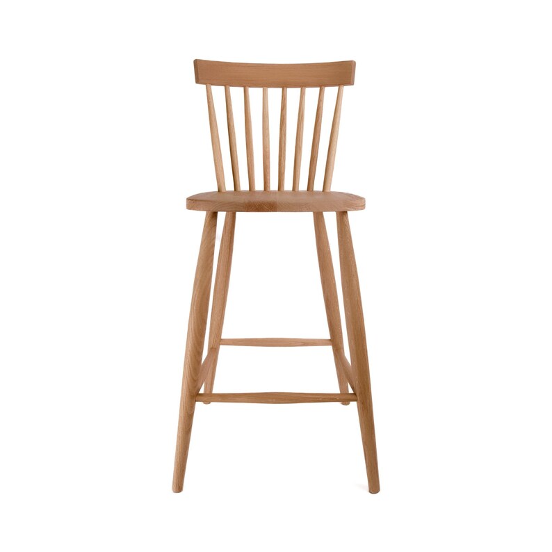 Scandinavian Nordic Mandal Bar Stool with Back for Kitchen Counters and Breakfast Bars, Finished in Natural Colours Medium Oak