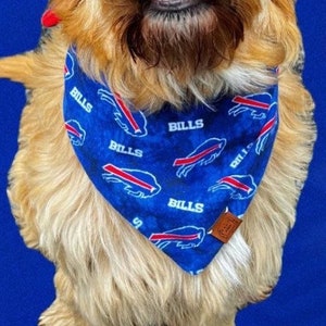 Buffalo Bills Red and Blue Winter Football Reversible Dog Bandana GO BILLS
