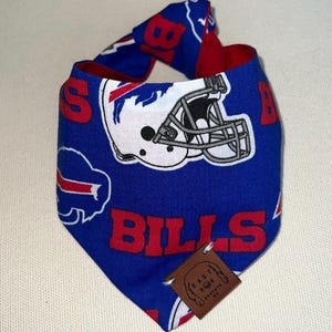 Buffalo Bills Dog Bandana: Reversible Cotton Pet Scarf