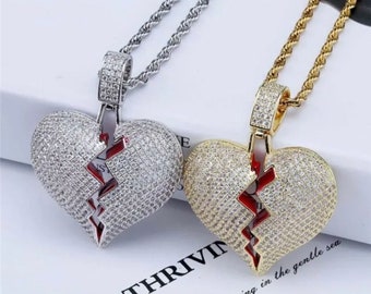 Broken Heart Chain - Etsy UK