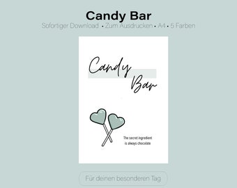 Candy Bar Wedding | Digital to print | PDF | Sage, Mauve, Dusty Blue, Grey, Gold | Shield template poster