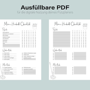 Household checklist Print or fill out digitally Pre-filled or blank PDF Cleaning schedule Cleaning plan in German image 5
