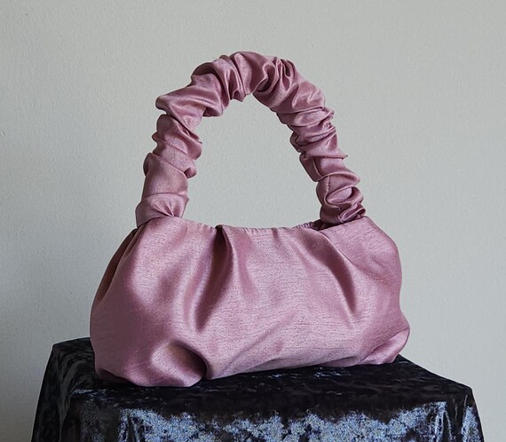 Schöne tief Rose Rosa Faux Seide Kleine Handtasche für Hochzeiten