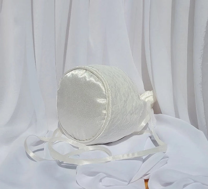 Klassische Ivory Satin Brauttasche Brauttasche Hochzeitstag Bild 3