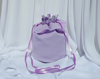 Lilac Chiffon Bridesmaids bag Wedding Day Bag