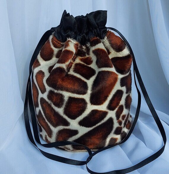 Animal print shop drawstring bags