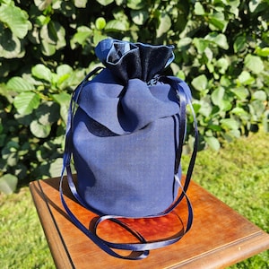 Petit sac de soirée en satin et mousseline bleu marine pour mariage demoiselles d'honneur mère de la mariée
