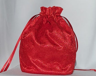 Bolso Dolly de encaje rojo brillante, bolso de fiesta, bolsos de damas de honor, bolso de boda