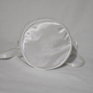 Classic Ivory Satin Bridal Bag with Embroidered Lace Brides Wedding Day Bag Bridesmaids Bags image 6