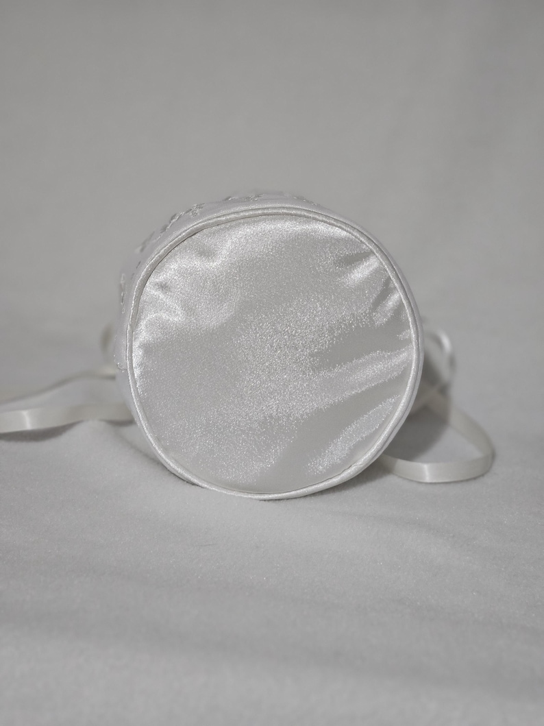 Classic Ivory Satin Bridal Bag with Embroidered Lace Brides Wedding Day Bag Bridesmaids Bags image 6