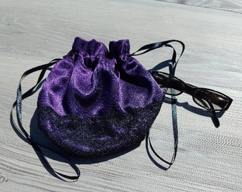 Aubergine Purple Satin Dolly Bag for Prom or Bridesmaids