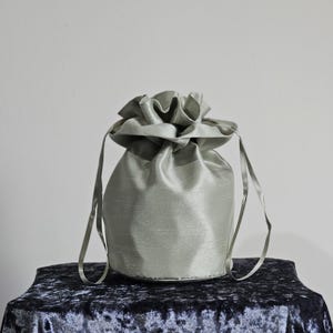 Sage Green Faux Silk Dolly Bag Ready to post Bridesmaids Wedding bag