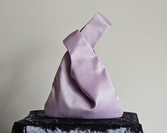 Lilac Faux Silk Japanese Knot Bag Evening Bag: Bag for Bridesmaids