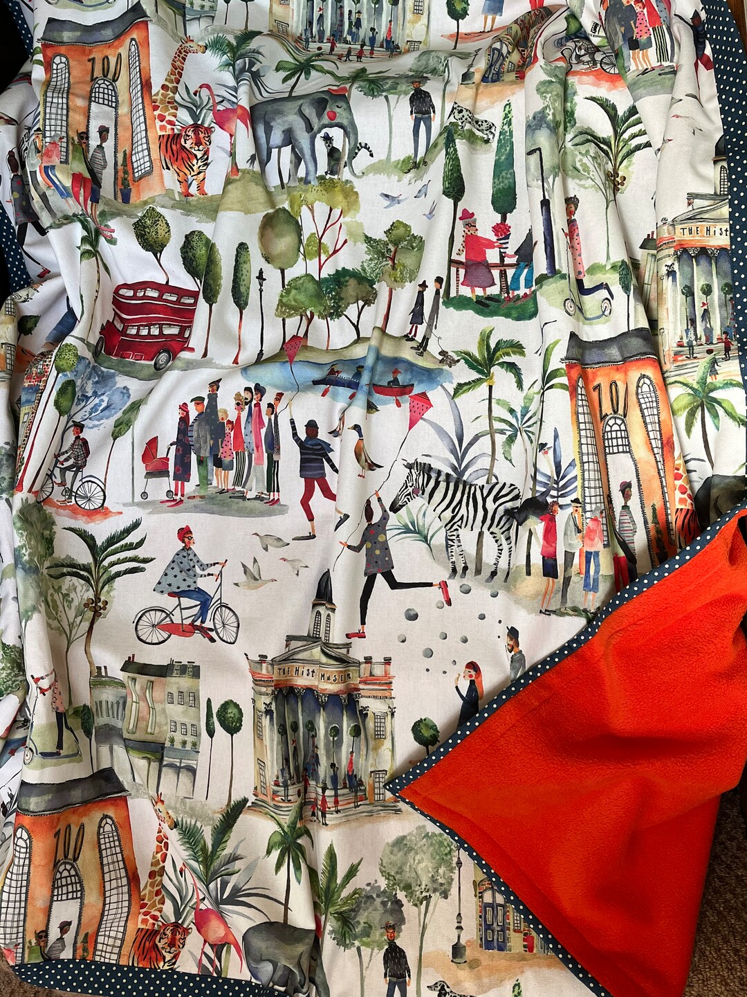 Handmade London Blanket 100 Cotton Fabric and Anti Pil Etsy UK