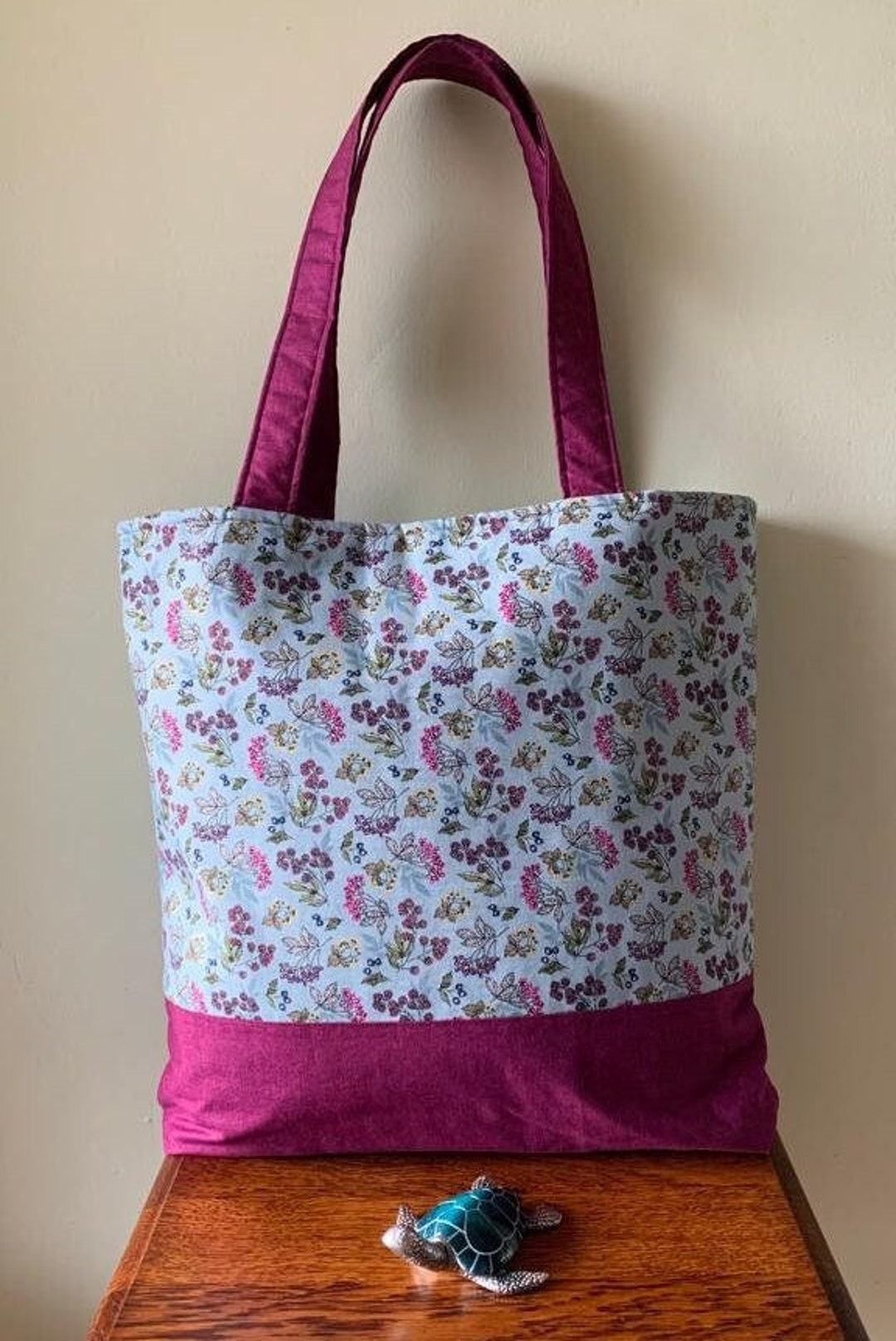 Handmade Tote Bag 100 Cotton Fabric Etsy