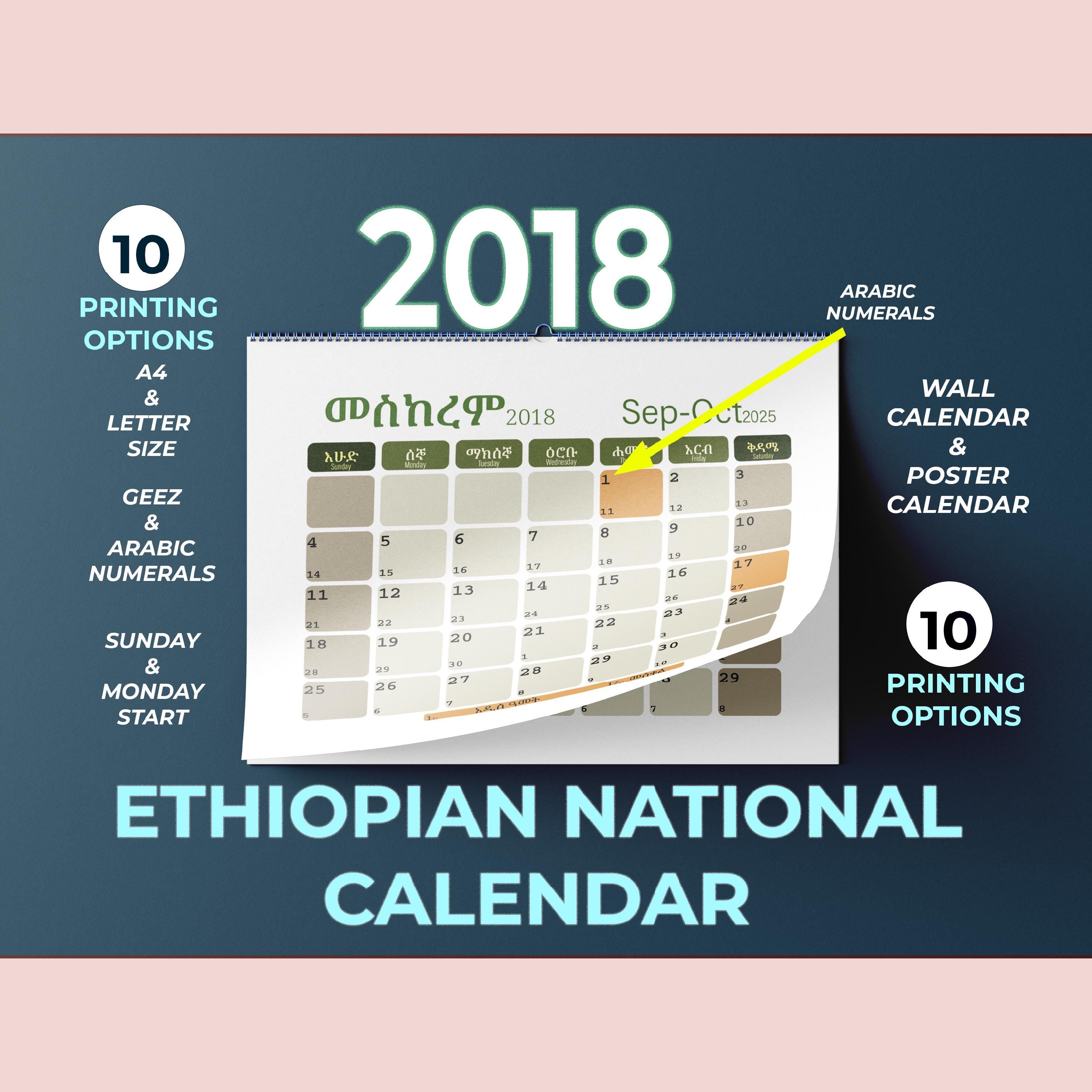 Ethiopian Calendar 2025 UK