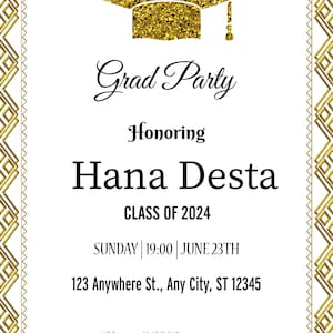 Habesha/ Invitación digital de graduación etíope / Invitación de graduación electrónica imprimible y editable / Anuncio de graduación Clase de 2024 Evite