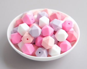 14mm Hexagon Silicone Beads, DIY Jewelry Supplies