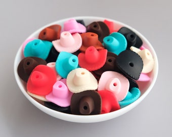 Cowboy Hat Silicone Beads,Bulk Silicone Beads,Silicone Beads DIY,Wholesale Silicone Beads