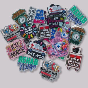 No Hole One Sided Medical Acrylic Flatbacks: DIY Badge Reel Magnet Charms