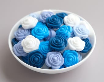 Rose Silicone Beads, DIY Jewelry Supplies, Craft Making