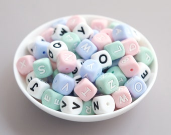 12mm Silicone Letter Beads,DIY Necklace Bracelets Keychain Handmade Accessories