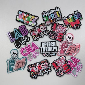 No Hole One Sided Medical Acrylic Flat backs,Acrylic Nurse Professional,Planar Acrylic Charms,Interchangeable, Badge Reel,Magnet making