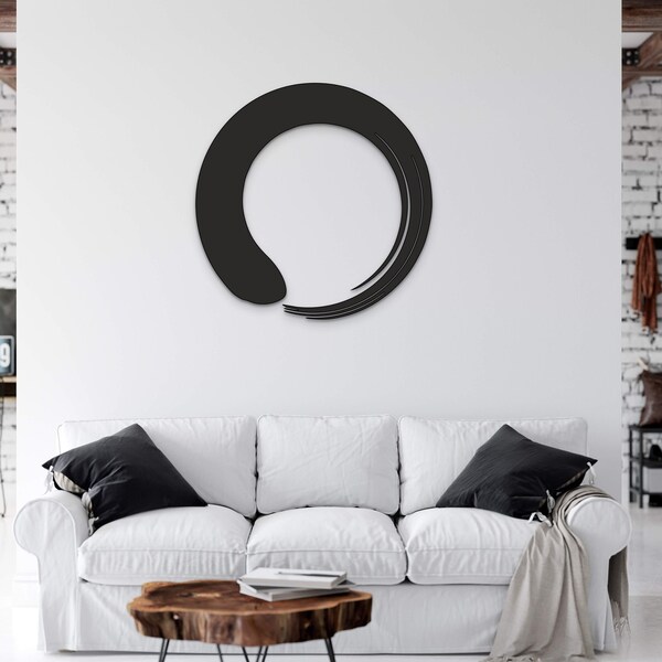 Black Metal Circle Wall Art - Etsy