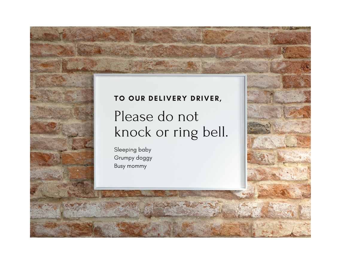Please Do Not Knock Printable Sign L Front Door L Doorbell L Sleeping ...