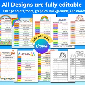 Daily Daycare Schedule, Child Care Schedule, in Home Daycare, Editable ...