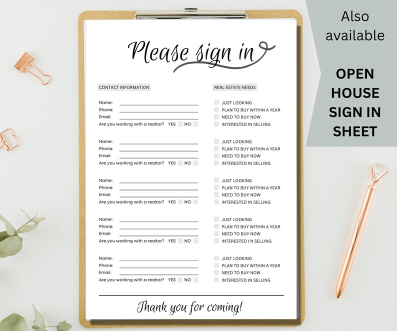 Printable Open House Real Estate Welcome Sign | Real Estate Open House ...
