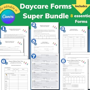 Daycare forms bundle, printable forms for daycare, daycare forms, in home daycare forms, daycare printables, home daycare forms, daycare kit