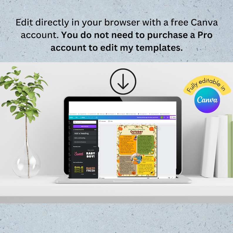 Editable October Classroom Newsletter Template (CANVA Digital Download ...