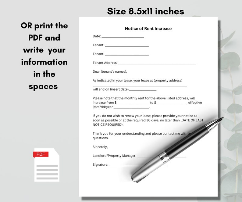Alberta Rent Increase Form.pdf Rent Increase Notice, Rent Increase Letter, Rent Increase Form ...