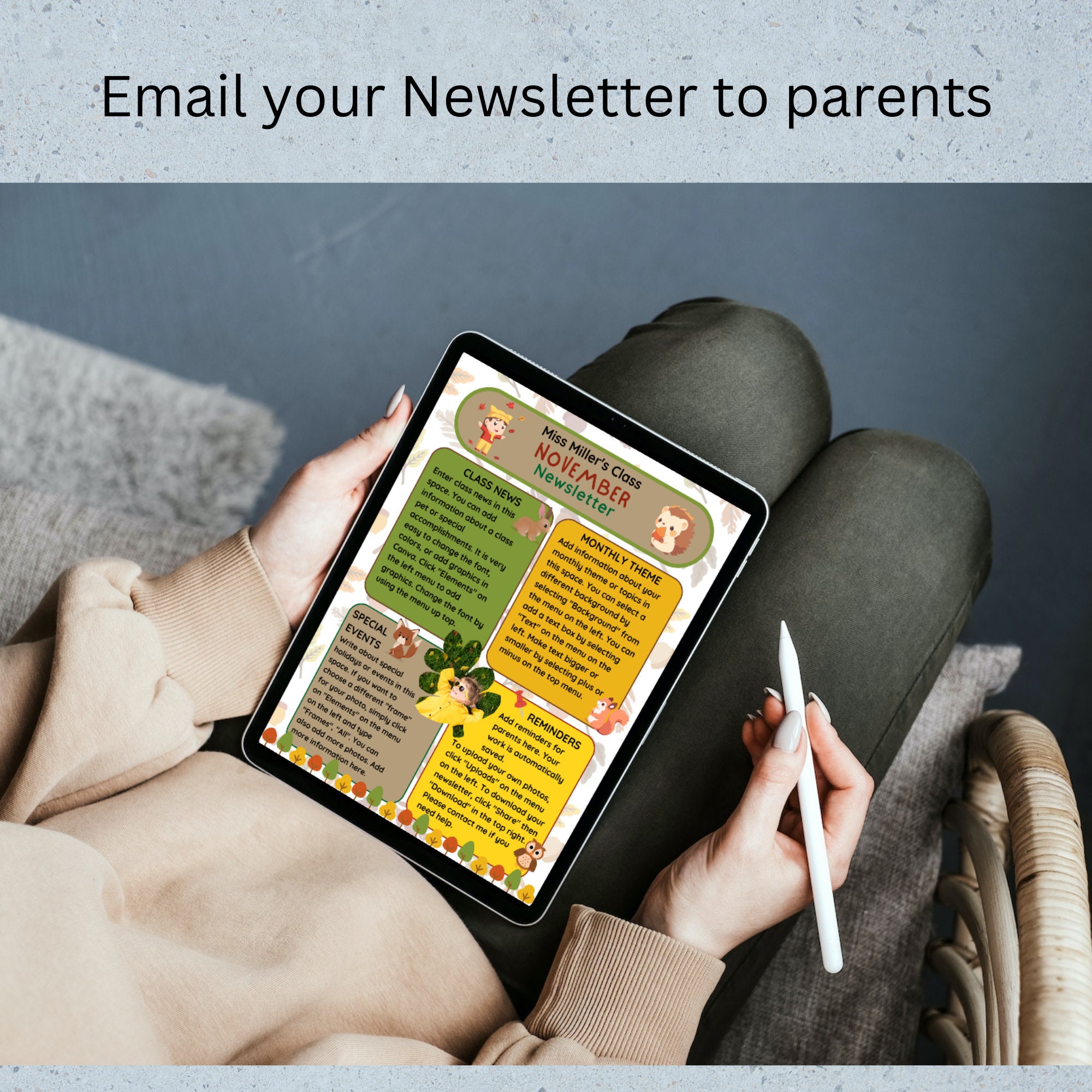 Editable Classroom Newsletter Template: Fall Theme (CANVA Digital ...