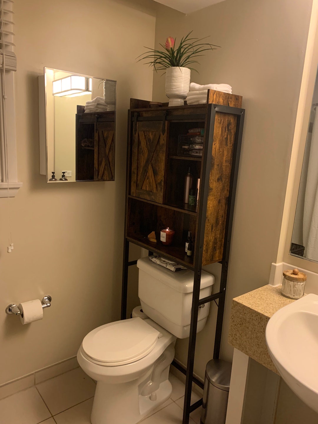 Industrial Bathroom Storage Over the Toilet Etsy