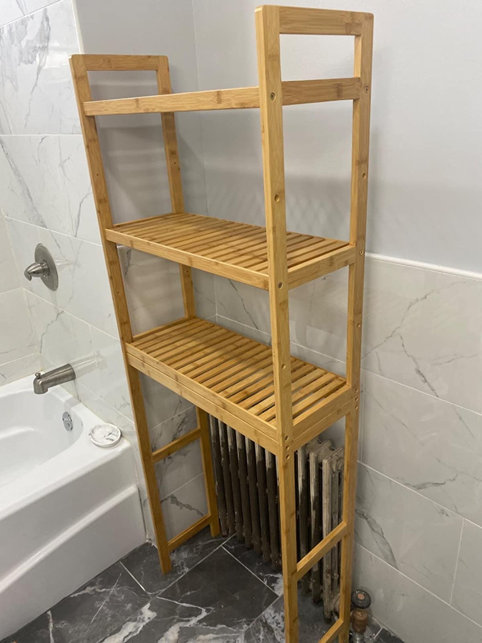 3tier Over the Toilet Bamboo Bathroom Organizer Storage Etsy
