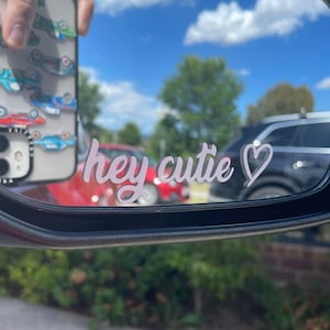 Hey Cutie Vinyl Sticker | Car Accessory | Car Sticker | Funny Aesthetic Cute Car Decal