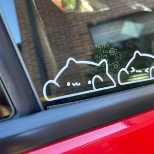 BONGO CAT 120mm Wide Vinyl Car Sticker Decal – Funny Meme Cute Kitten, Gloss Finish - View #3