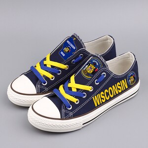 Wisconsin State Pride Sneakers: Unisex Low Top Canvas Shoes