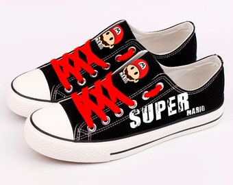 Zapatillas Super Mario: Tenis unisex de lona estampada