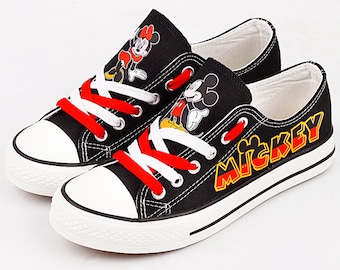 Zapatillas de lona de Mickey Mouse: zapatillas de tenis unisex con estampado de dibujos animados