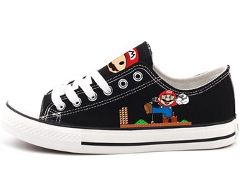 Zapatillas Super Mario: Tenis de lona estampados