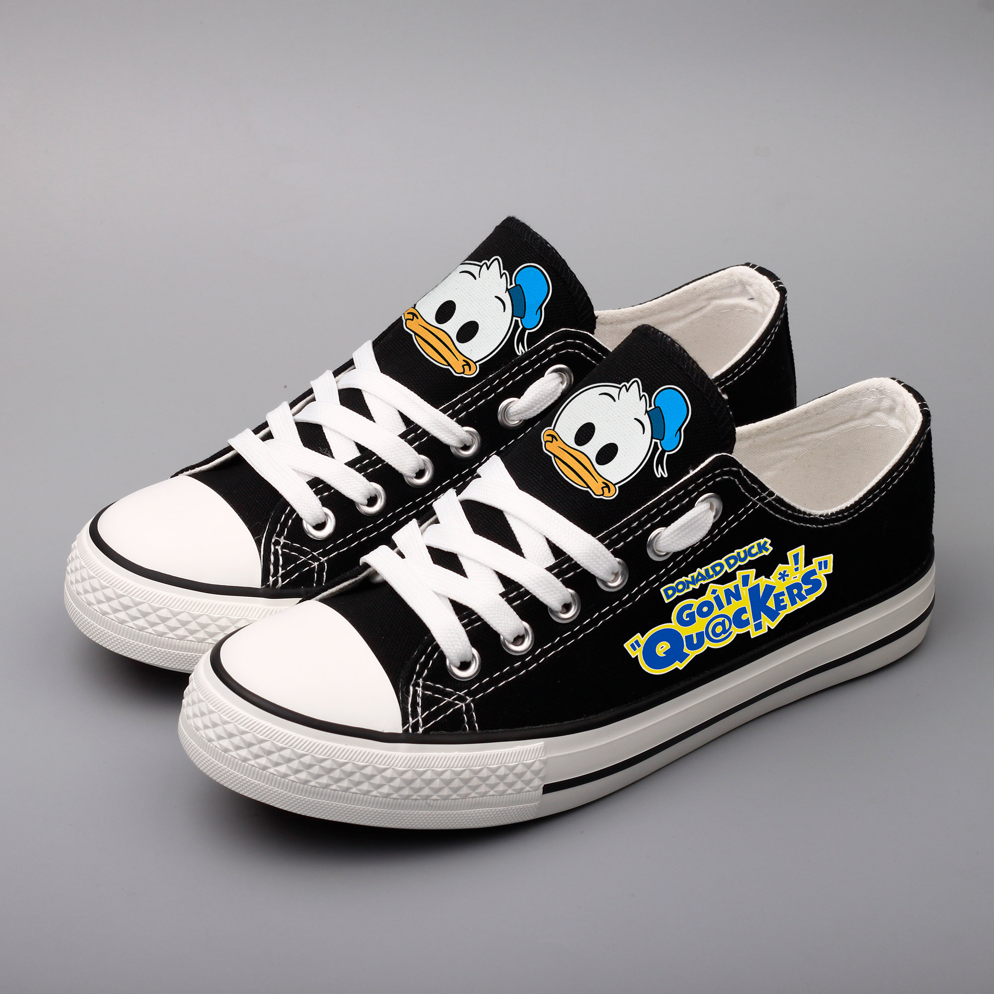 Donald Duck Sneakers: Printed Cartoon Canvas Shoes - Etsy