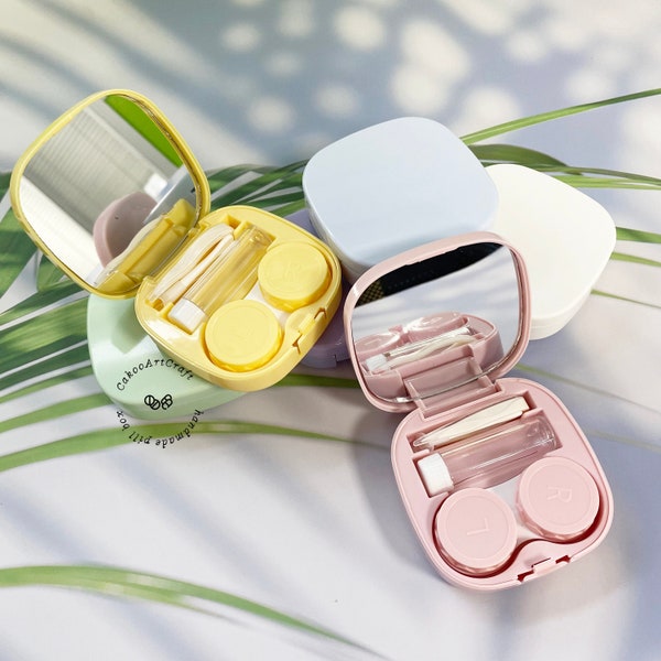 Contact Lens Case with Mirror, Portable Contact Lens Box, Box for Contact Lens, Containers for Contact Lens, Simple Small Contact Lens Kit