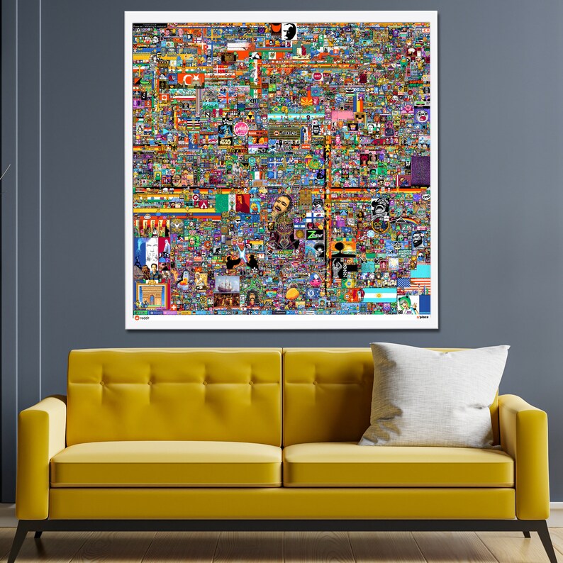 R Place Reddit 2022 Final Image Canvas Reddit Canvas Wall Etsy