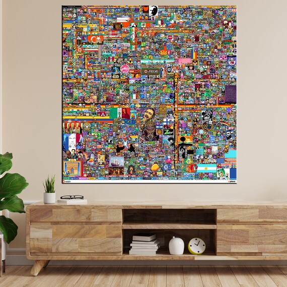 R Place Reddit 2022 Final Image Canvas Reddit Canvas Wall Etsy