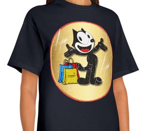 Vintage Felix the Cat T-Shirt: 1920s Black Cat Retro Graphic Tee, Afrocentric TV