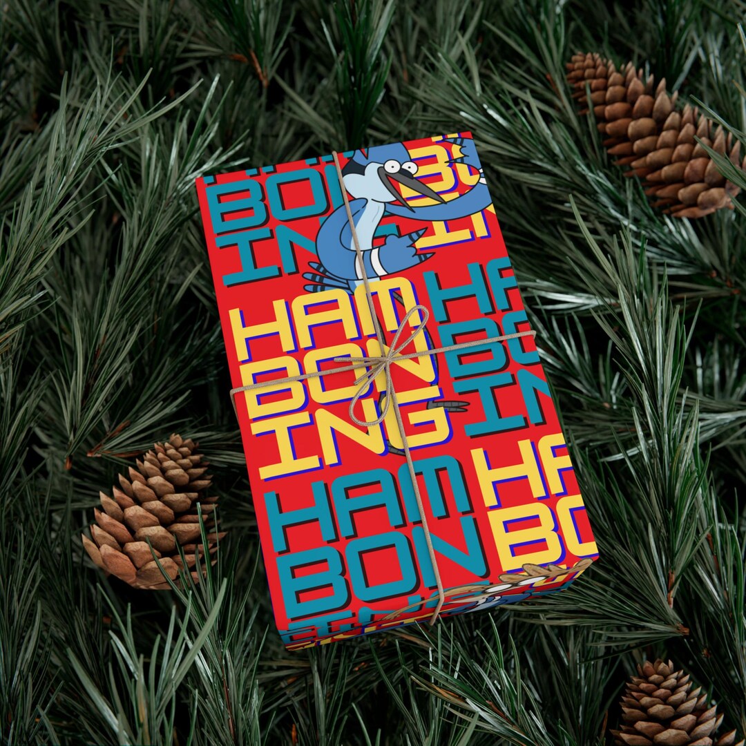 Rigby and Mordecai Hamboning Birthdays Gift Wrapping Paper, Holiday ...