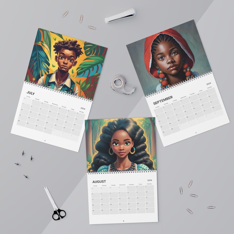 Black Princess Calendar 2024, Black Girl Magic Calendar, Black Girl Art